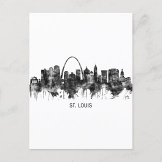 St. Louis Missouri Skyline BW Einladungspostkarte