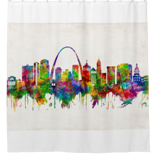 St. Louis Missouri Skyline Duschvorhang (Vorderseite)