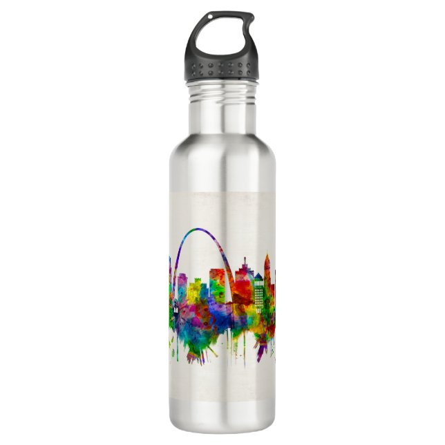 St. Louis Missouri Skyline Edelstahlflasche (Vorderseite)