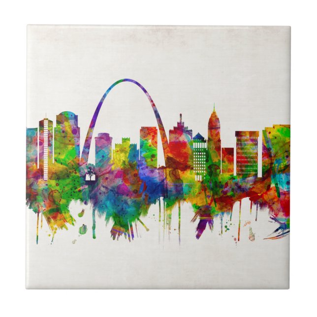 St. Louis Missouri Skyline Fliese (Vorderseite)