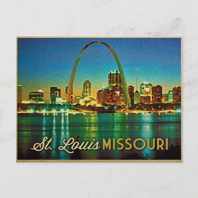 St. Louis Missouri Skyline Postkarte (Vorderseite)