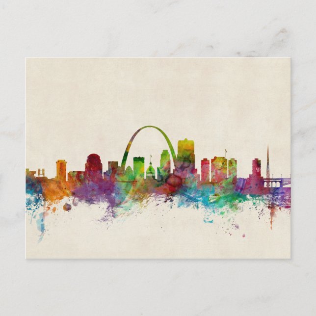 St Louis Missouri Skyline Postkarte (Vorderseite)