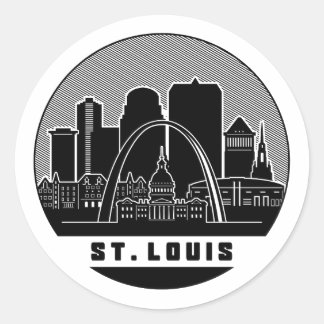 St. Louis Missouri Skyline Runder Aufkleber