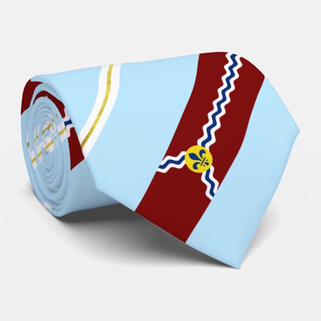 St.Louis (Missouri) Stadtflagge Neck Tie Krawatte (Gerollt)
