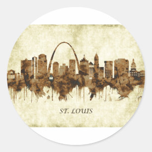 St. Louis Missouri Stadtlandschaft Runder Aufkleber