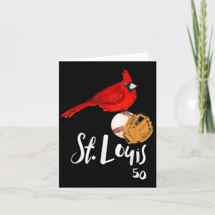 St. Louis Roter Kardinal Nummer 50 Baseball Kunst  Karte