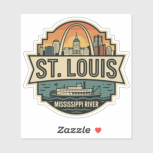St. Louis Skyline Vintage Reisebadge Aufkleber