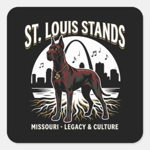 St. Louis steht großartige Däne kulturelle Legacy- Quadratischer Aufkleber
