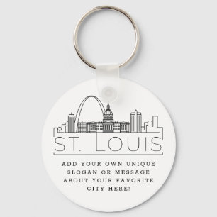 St. Louis Stylized Skyline  Benutzerdefinierter Sl Schlüsselanhänger