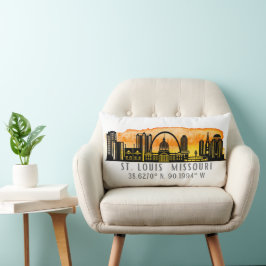 St. Louis Sunset Skyline Map Koordinaten Lendenkissen