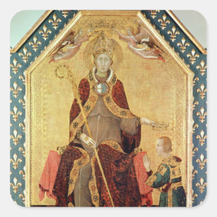 St. Louis von Toulouse, der seinen Bruder krönt Quadratischer Aufkleber