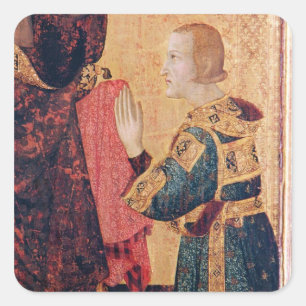 St. Louis von Toulouse, der seinen Bruder krönt Quadratischer Aufkleber
