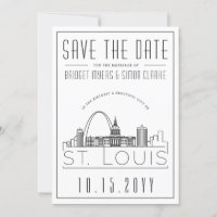 St. Louis Wedding Stylized Skyline Save the Date