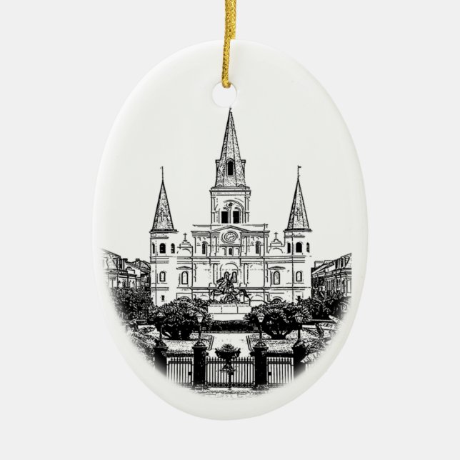 St.- Louiskathedralen-New- Orleansverzierung Keramikornament (Vorne)