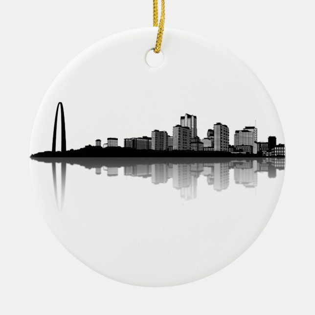 St.- LouisSkyline-Verzierung (b/w) Keramik Ornament (Vorne)
