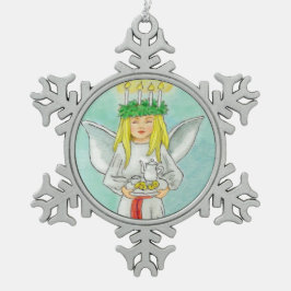 St. Lucia Day Advent JL Biel Schneeflocken Zinn-Ornament