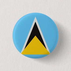 St. Lucia Flag Button