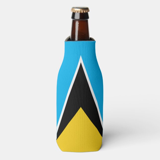St. Lucia Flag Flaschenkühler (Flaschenvorderseite)