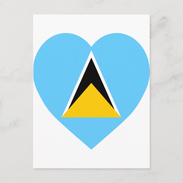 St. Lucia Flag Herz Postkarte (Vorderseite)