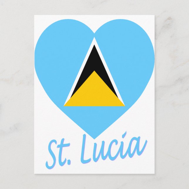 St. Lucia Flag Herz Postkarte (Vorderseite)