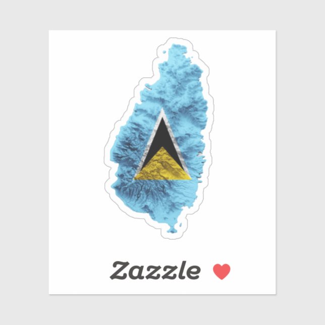 St Lucia Flag Karte Aufkleber (Blatt)