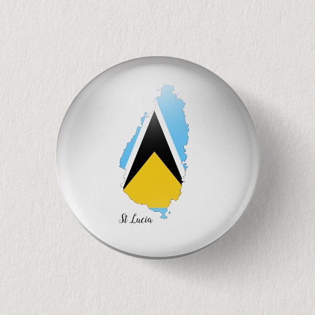 St Lucia Flag Karte Button (Vorderseite)