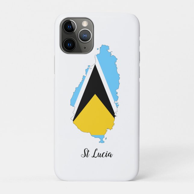 St Lucia Flag Karte Case-Mate iPhone Hülle (Rückseite)