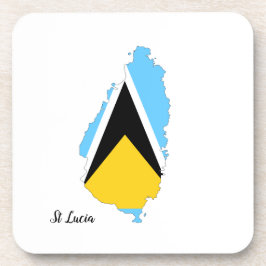 St Lucia Flag Karte Getränkeuntersetzer