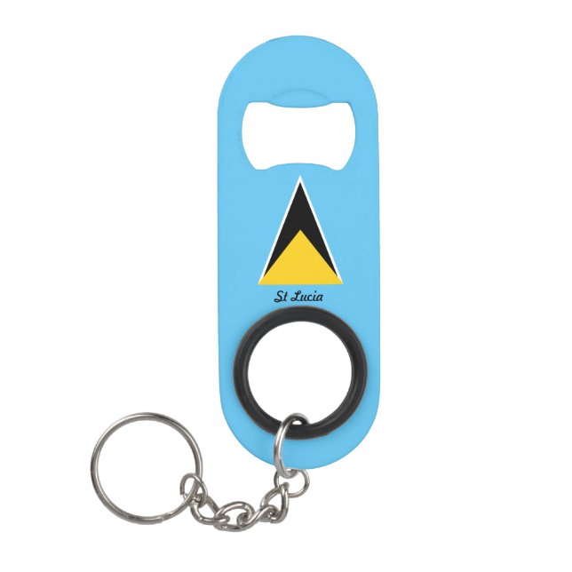 St. Lucia Flag Mini Flaschenöffner (Vorderseite)