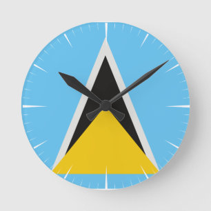 St. Lucia Flag Runde Uhr