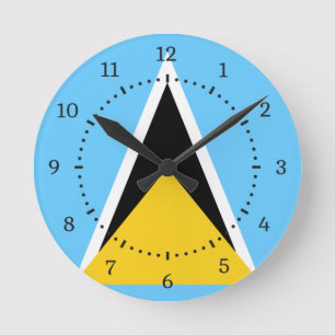 St. Lucia Flag Runde Uhr