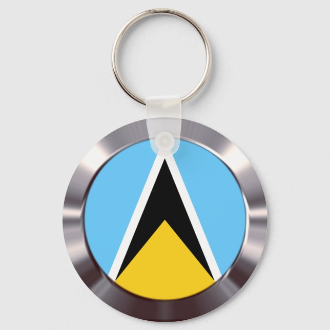 St. Lucia Flag Schlüsselanhänger (Vorderseite)