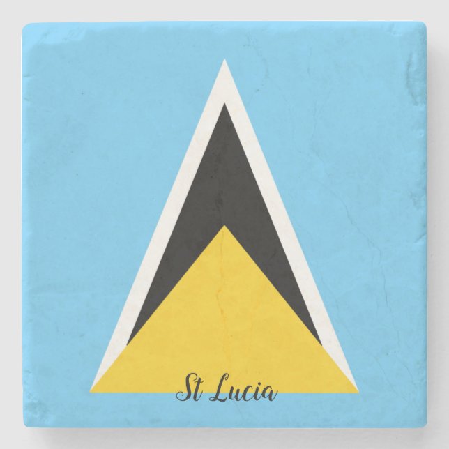 St. Lucia Flag  Steinuntersetzer (Vorderseite)