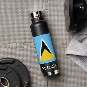 St Lucia Flag Wasser Flasche