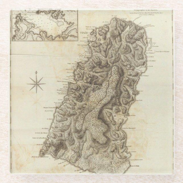 St Lucia Glasuntersetzer (Vorderseite)