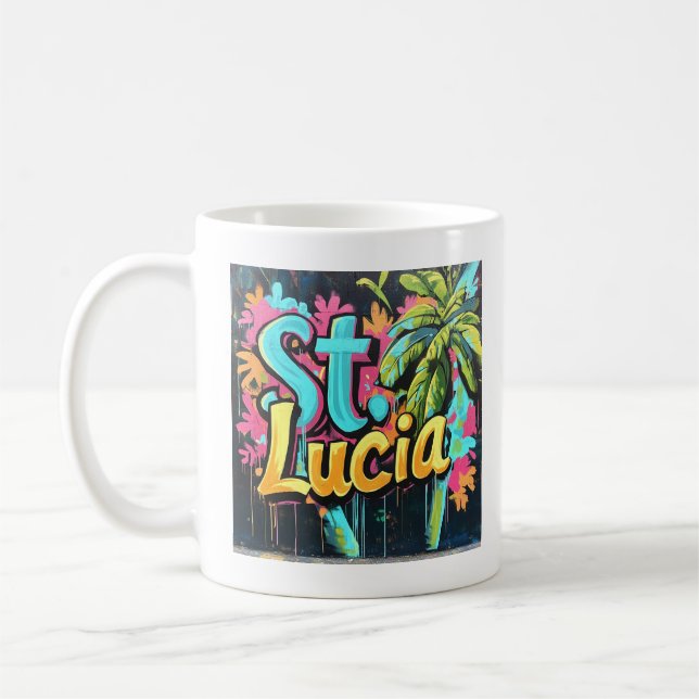 St. Lucia Graffiti Vibes: Island Street Art Ed Kaffeetasse (Links)