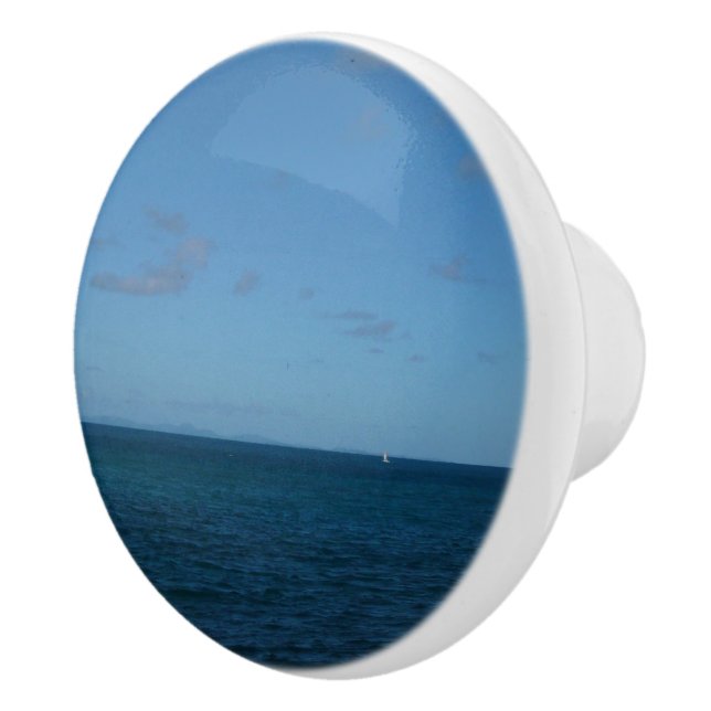 St. Lucia Horizon Blauer Ozean Keramikknauf (Rechts)