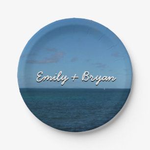 St. Lucia Horizon Blauer Ozean Pappteller