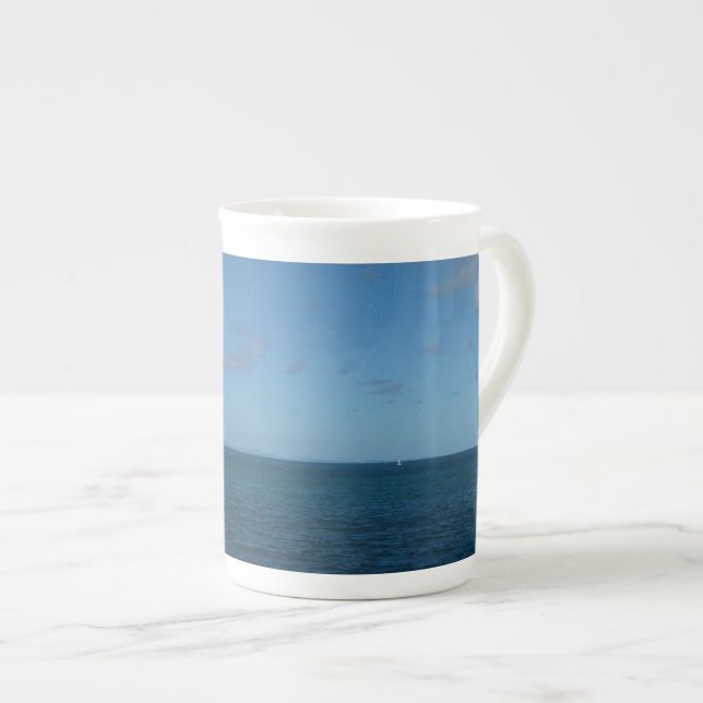 St. Lucia Horizon Blauer Ozean Prozellantasse (Vorderseite Rechts)