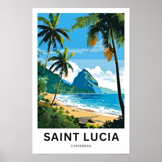 St. Lucia Karibik - Drucken Poster (Vorne)