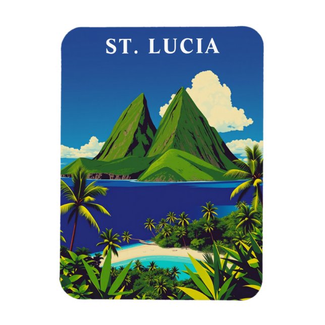 St. Lucia Karibik Insel Reise Souvenir Magnet (Vertikal)