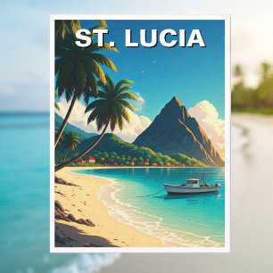 St. Lucia Karibik Reise Postkarte