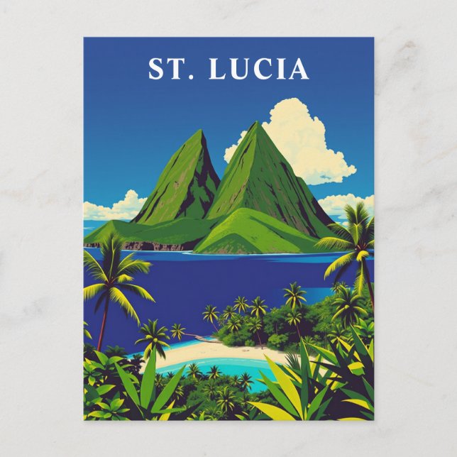 St. Lucia Karibische Insel Postkarte (Vorderseite)