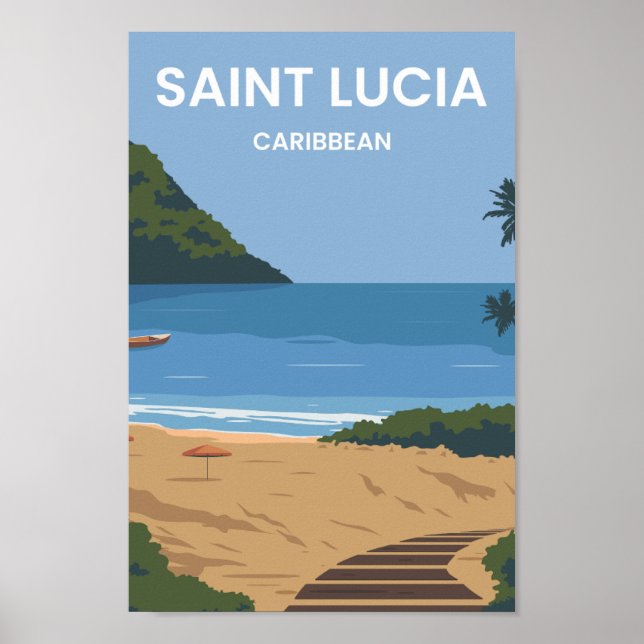 St. Lucia Karibischer Reiseort Poster (Vorne)