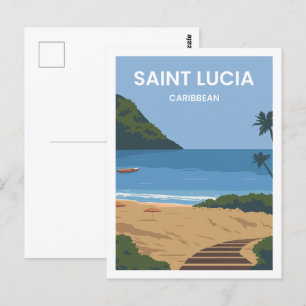 St. Lucia Karibischer Reiseort Postkarte