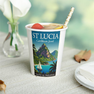 St. Lucia Karibisches Juwel Pappbecher