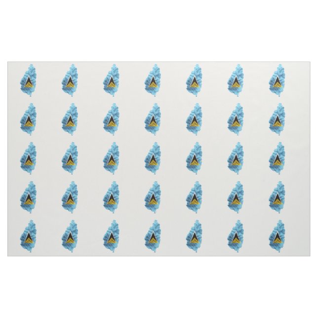 St Lucia Map Stoff (Fat Quarter (45,7 x 55,9 cm))