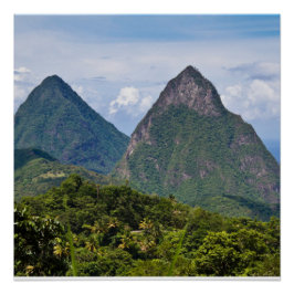 St Lucia Pitons Poster