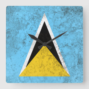 St. Lucia Quadratische Wanduhr