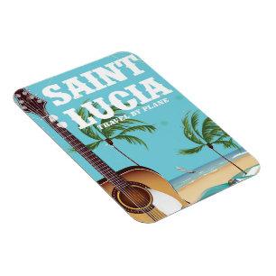 St. Lucia Retro-Ferienposter-Kunst Magnet